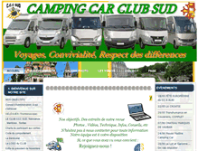 Tablet Screenshot of camping-car-club-sud.com